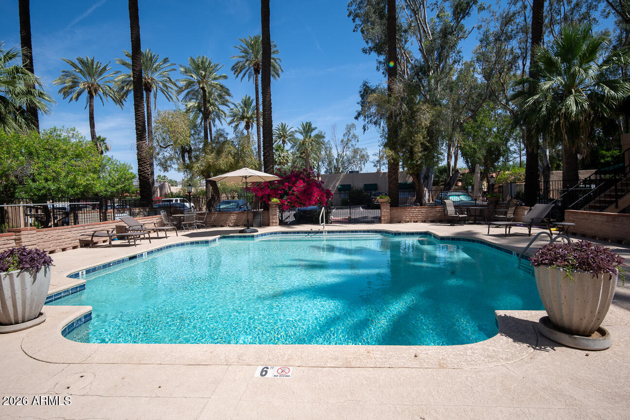 4540 North 44th Street, Unit 50 Phoenix, AZ 85018 - Photo 16 of 31 a view of a swimming pool with sitting area