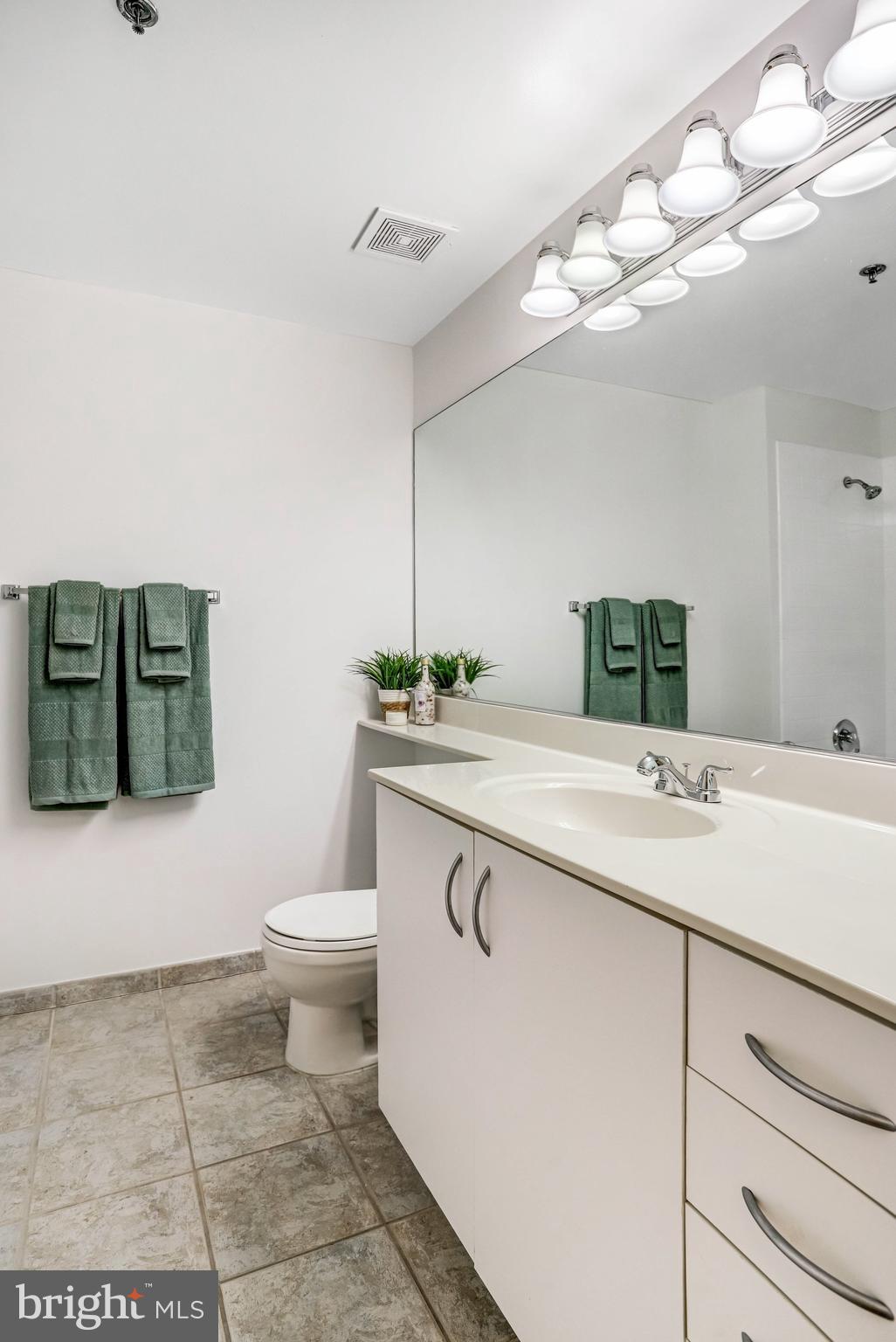 1300 N Street Northwest, Unit 15 Washington, DC 20005 - Photo 12 of 51 a bathroom with a sink a toilet and mirror