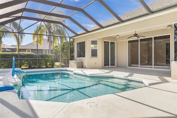 a view of a house with a swimming pool