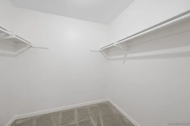 a view of small space with racks on the wall