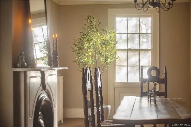 a view of livingroom with furniture and a window