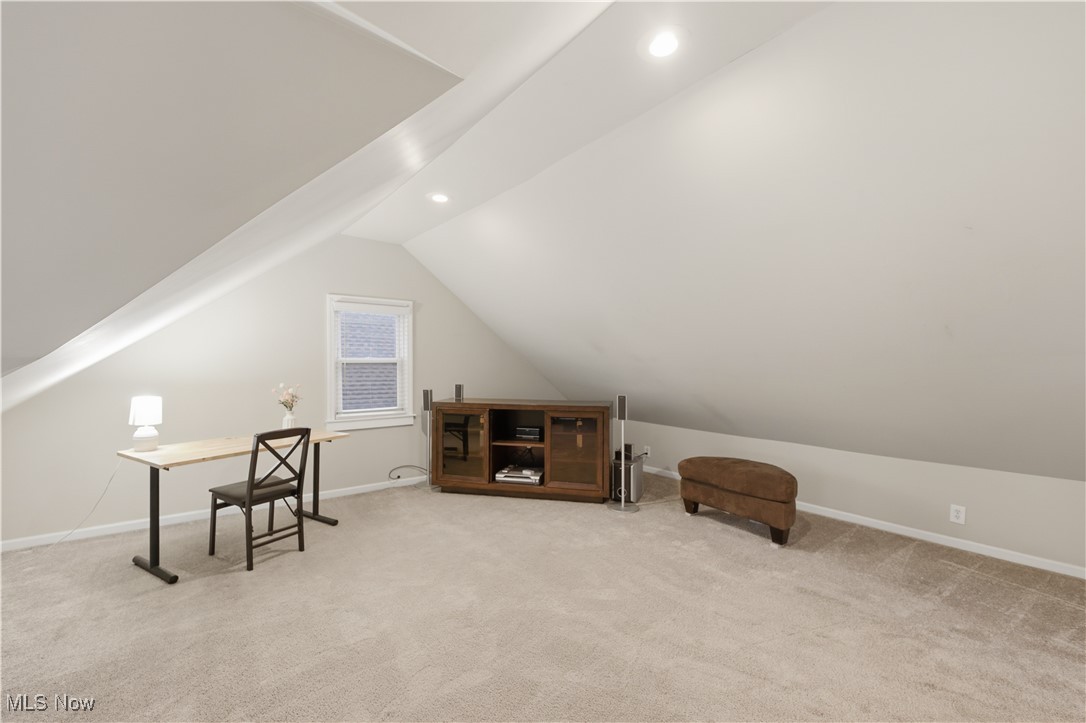 1017 Spring Road Cleveland, OH 44109 - Photo 32 of 47 Office space with light carpet, lofted ceiling, and recessed lighting