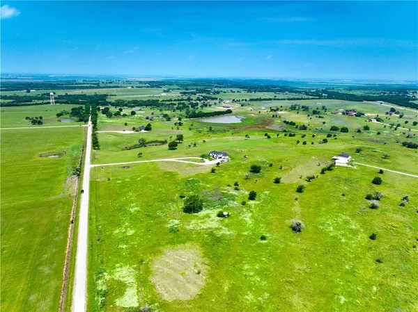 an aerial view of a garden