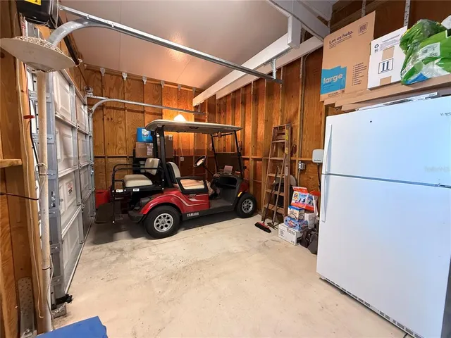 a view of car parked in garage