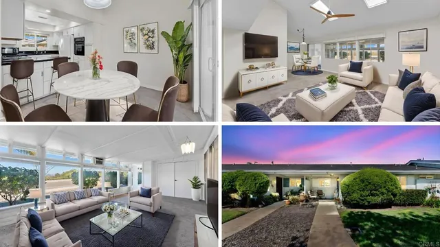 a view of a livingroom with furniture and a flat screen tv