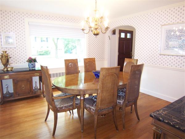 62 Judith Road Newton, MA 02459 - Photo 5 of 15 a view of a dining room with furniture and wooden floor