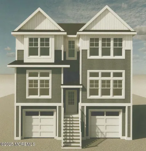 a front view of a house with a garage