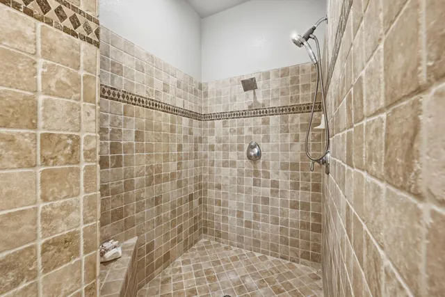 a bathroom with a shower