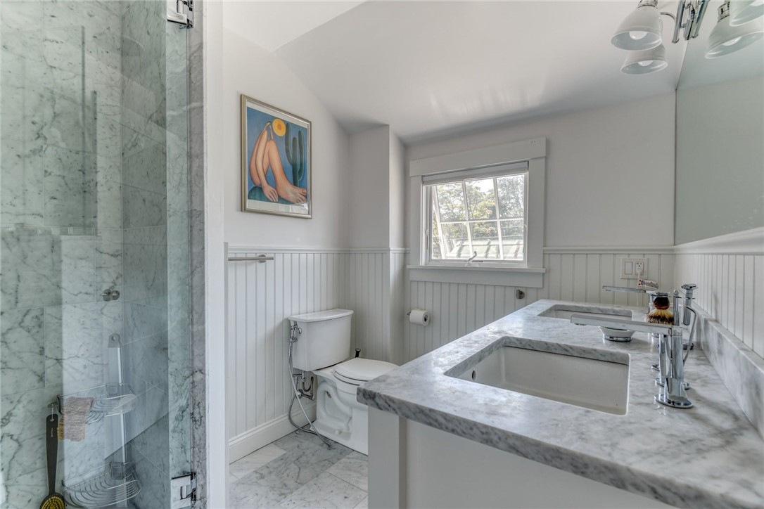 44 Whittier Road Jamestown, RI 02835 - Photo 29 of 48 Primary Bath with marble countertop