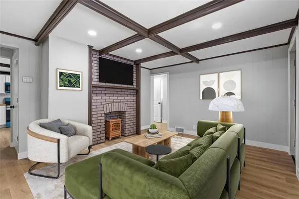 a living room with furniture