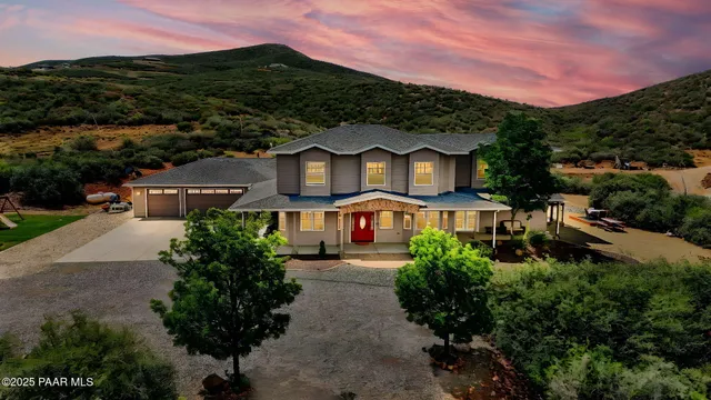 an aerial view of a house