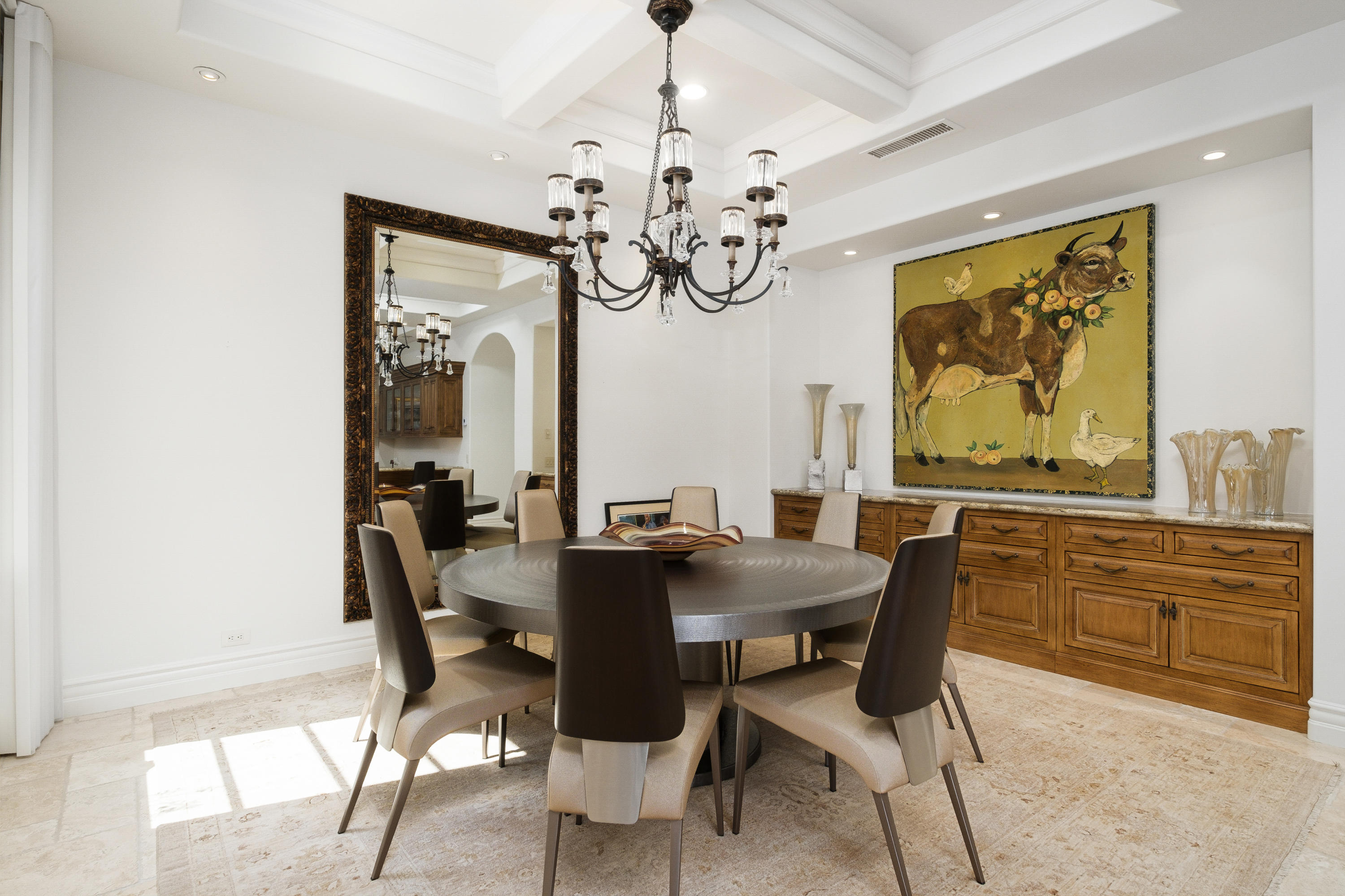 49953 Ridge View Way Palm Desert, CA 92260 - Photo 22 of 76 a view of a dining room with furniture window and wooden floor