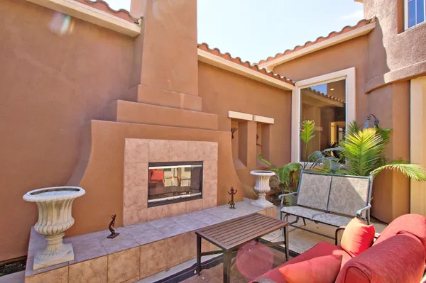 a outdoor space with a couch