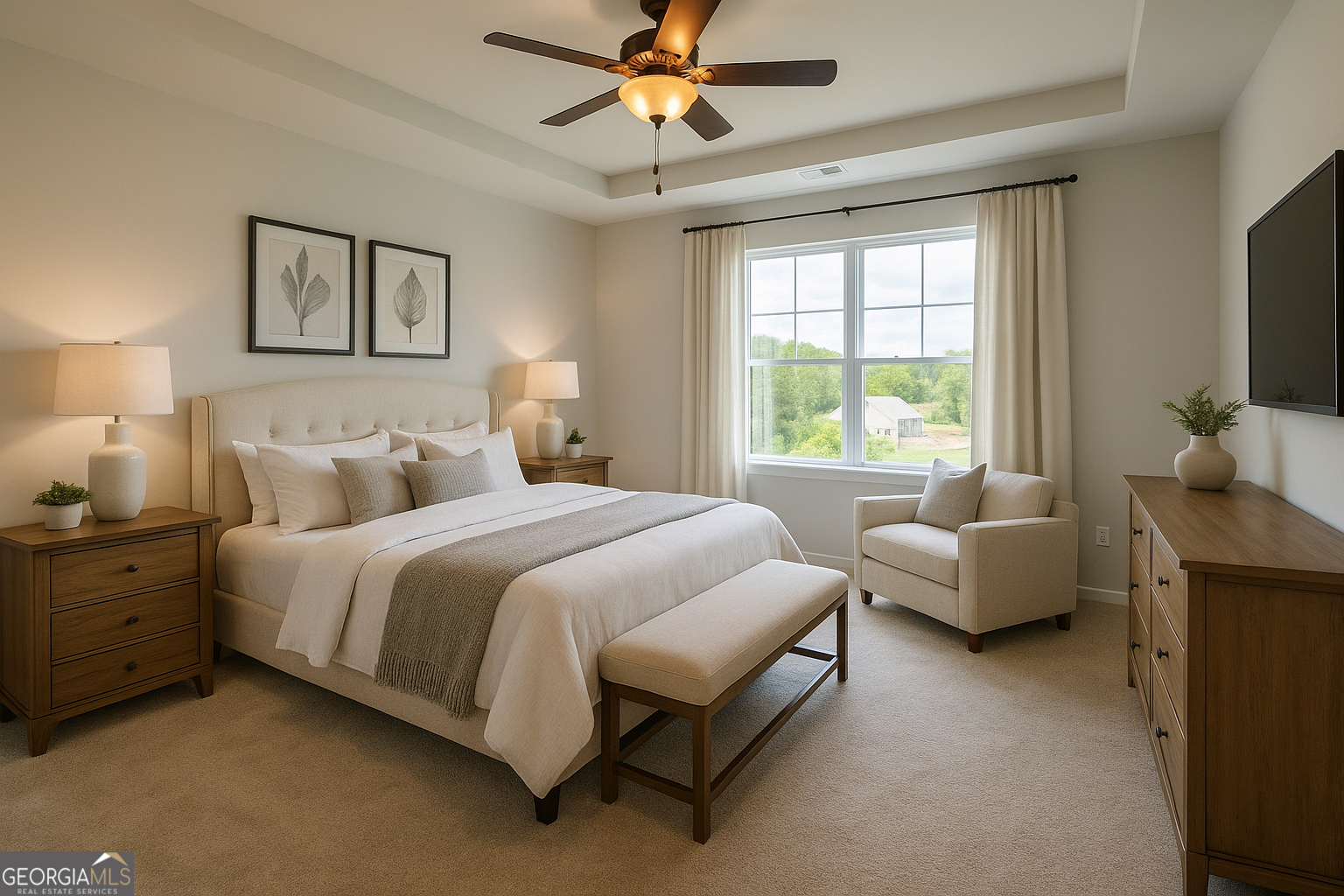 196 Sage Street, Unit HOMESITE 30 Commerce, GA 30529 - Photo 12 of 16 a spacious bedroom with a bed and a couch