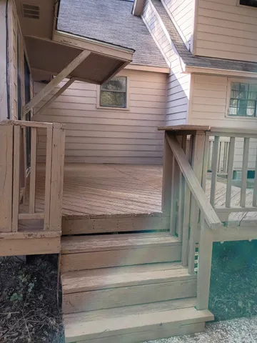 a view of backyard of house