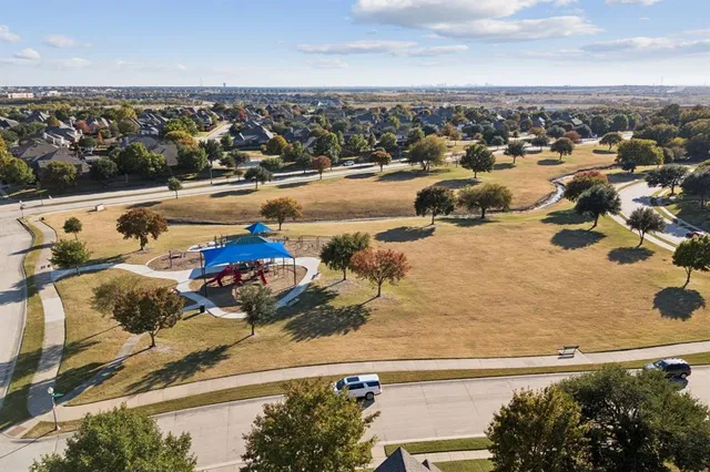an aerial view of a city