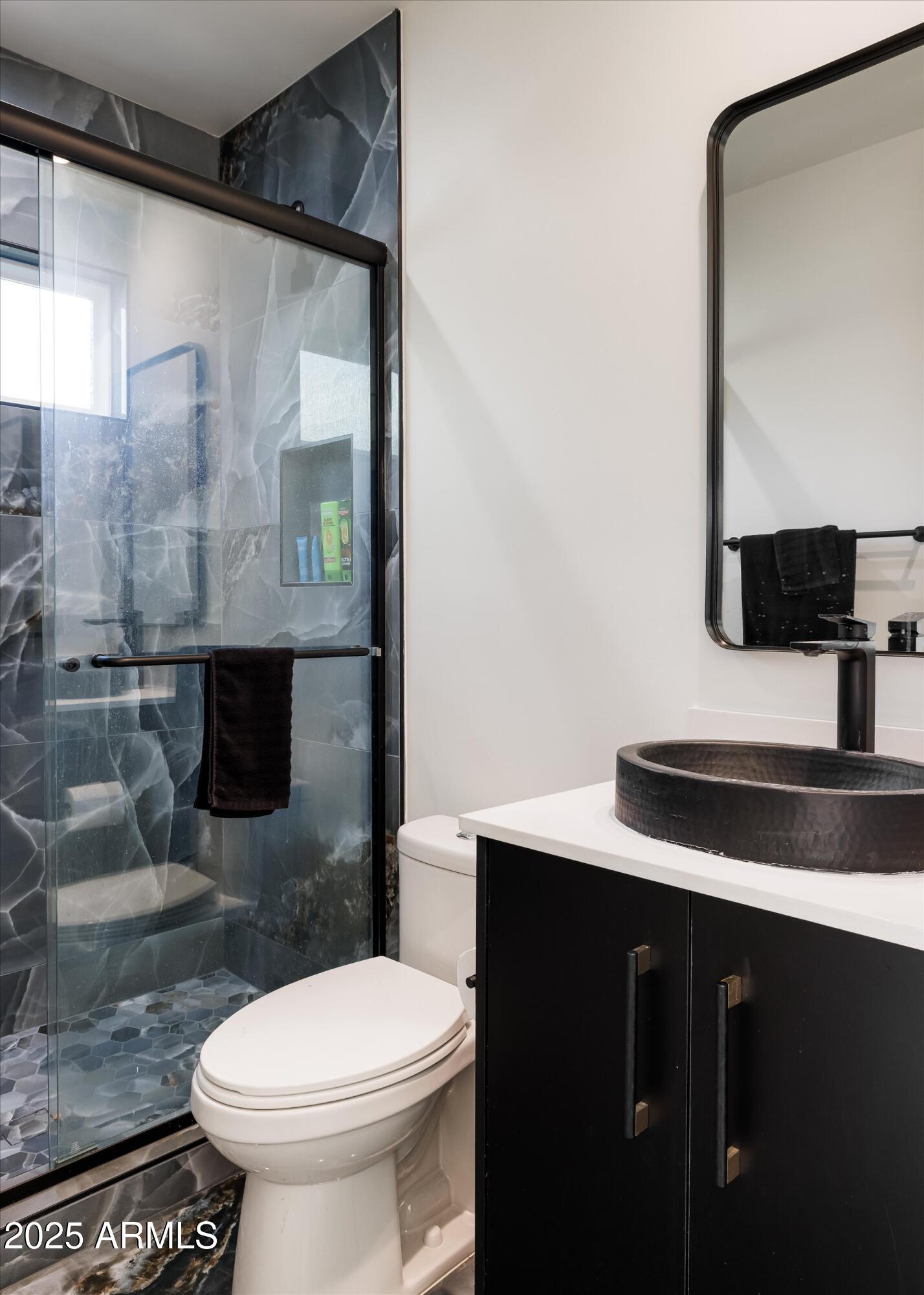 3721 East Piccadilly Road Phoenix, AZ 85018 - Photo 45 of 54 a bathroom with a sink a toilet and a mirror