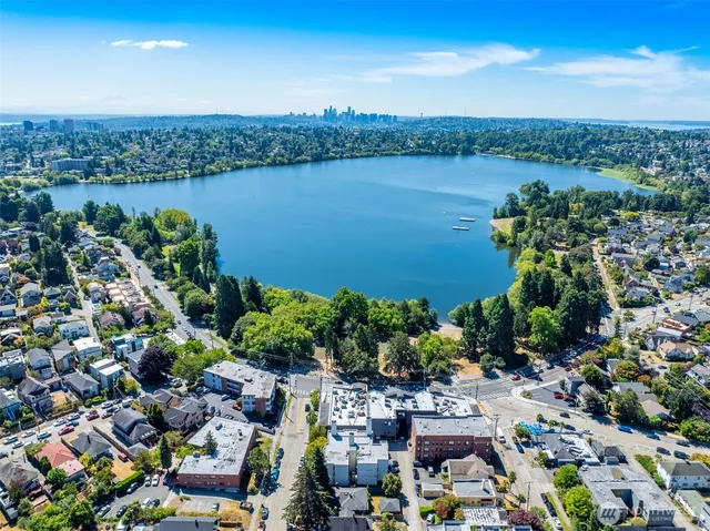 a city view with lake view