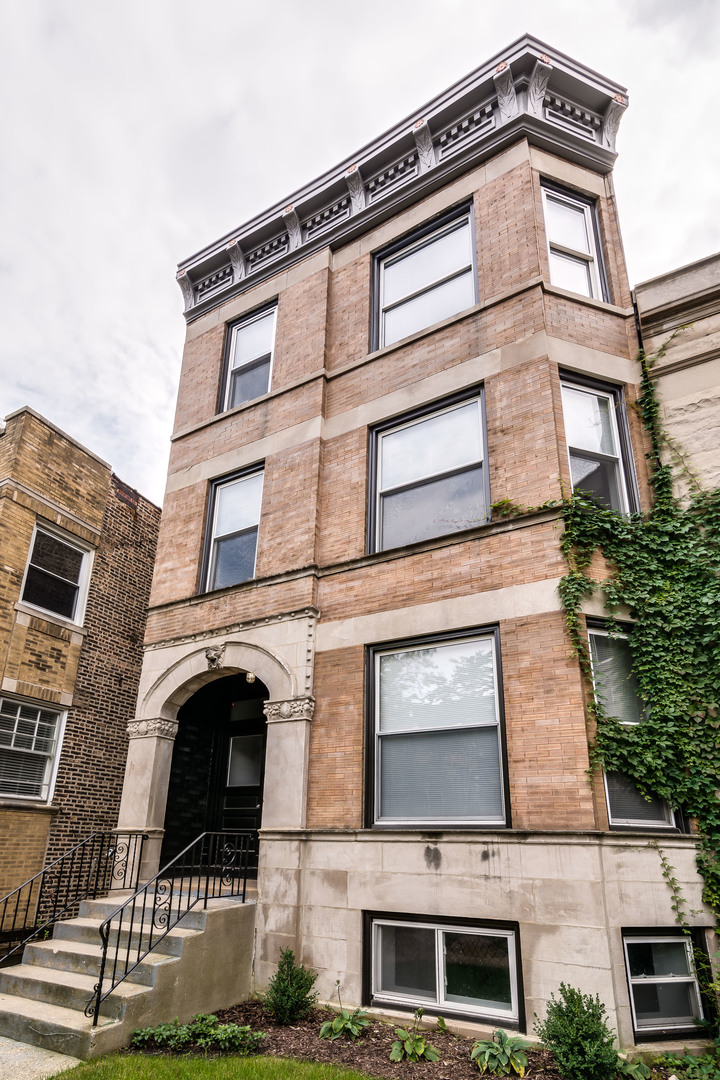 a front view of a building
