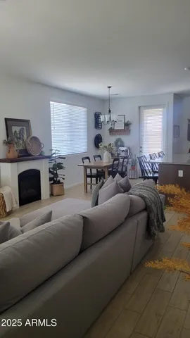 a living room with furniture and a couch