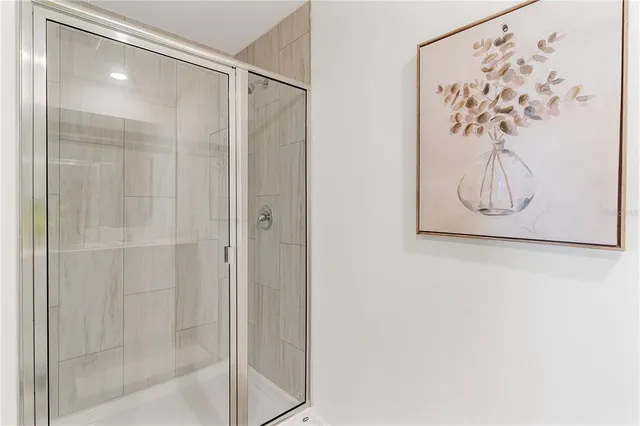 a bathroom with a shower