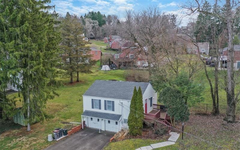 an aerial view of a house