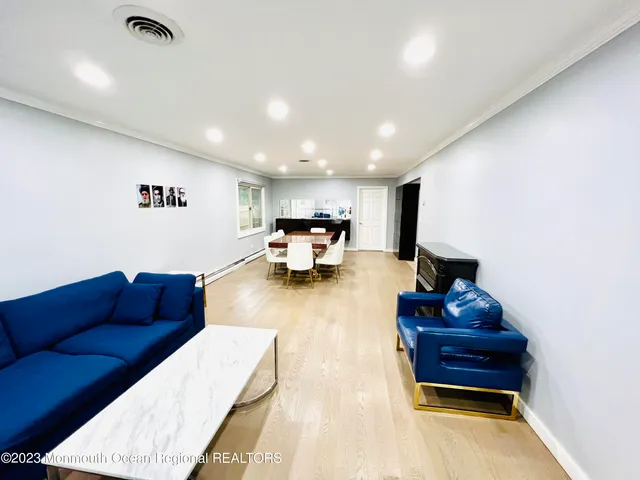 a living room with furniture and a couch