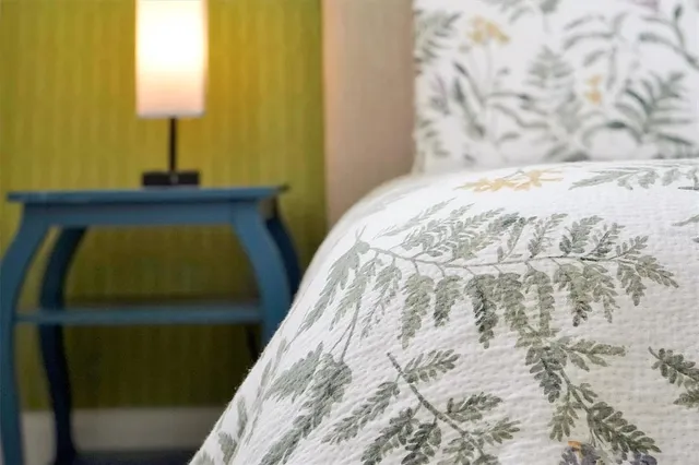 a view of a lake with a house in the background