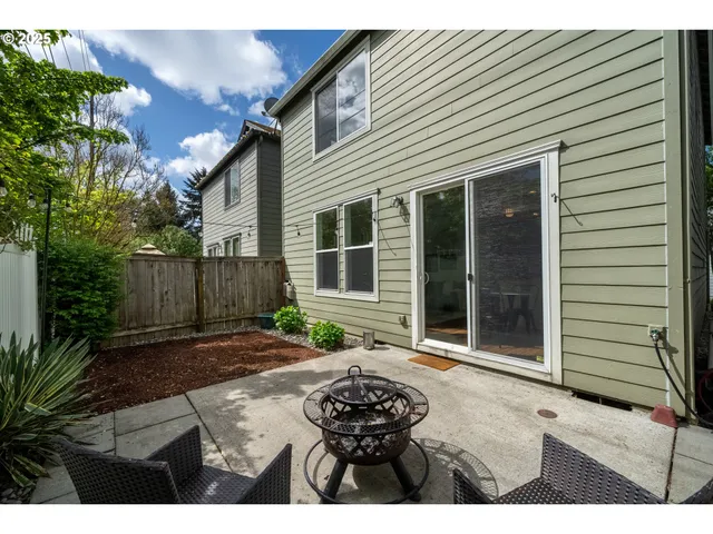 a view of a backyard with a garden