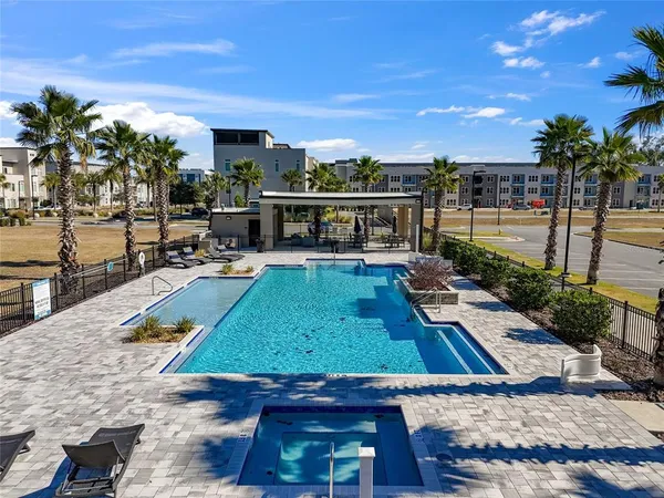 a city view with tall buildings