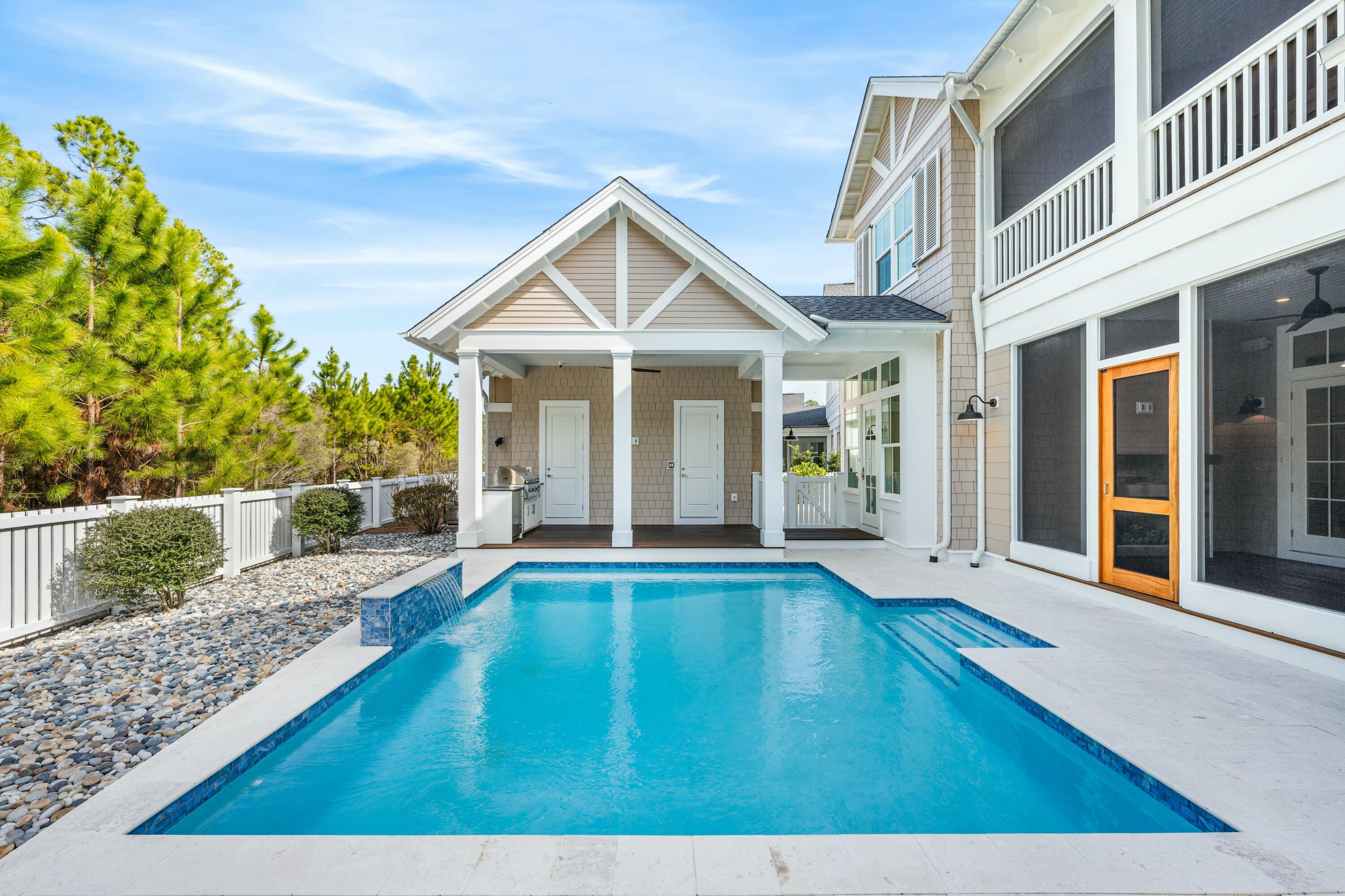 21 Seastone Ct Inlet Beach Inlet Beach, FL 32461 - Photo 86 of 93 Pool to screened porch and cabana