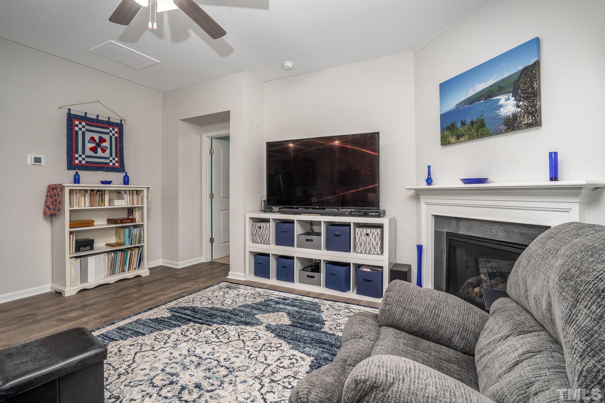 369 Lothian Rocky Mount, NC 27804 - Photo 5 of 32 a living room with a flat screen tv and a fireplace