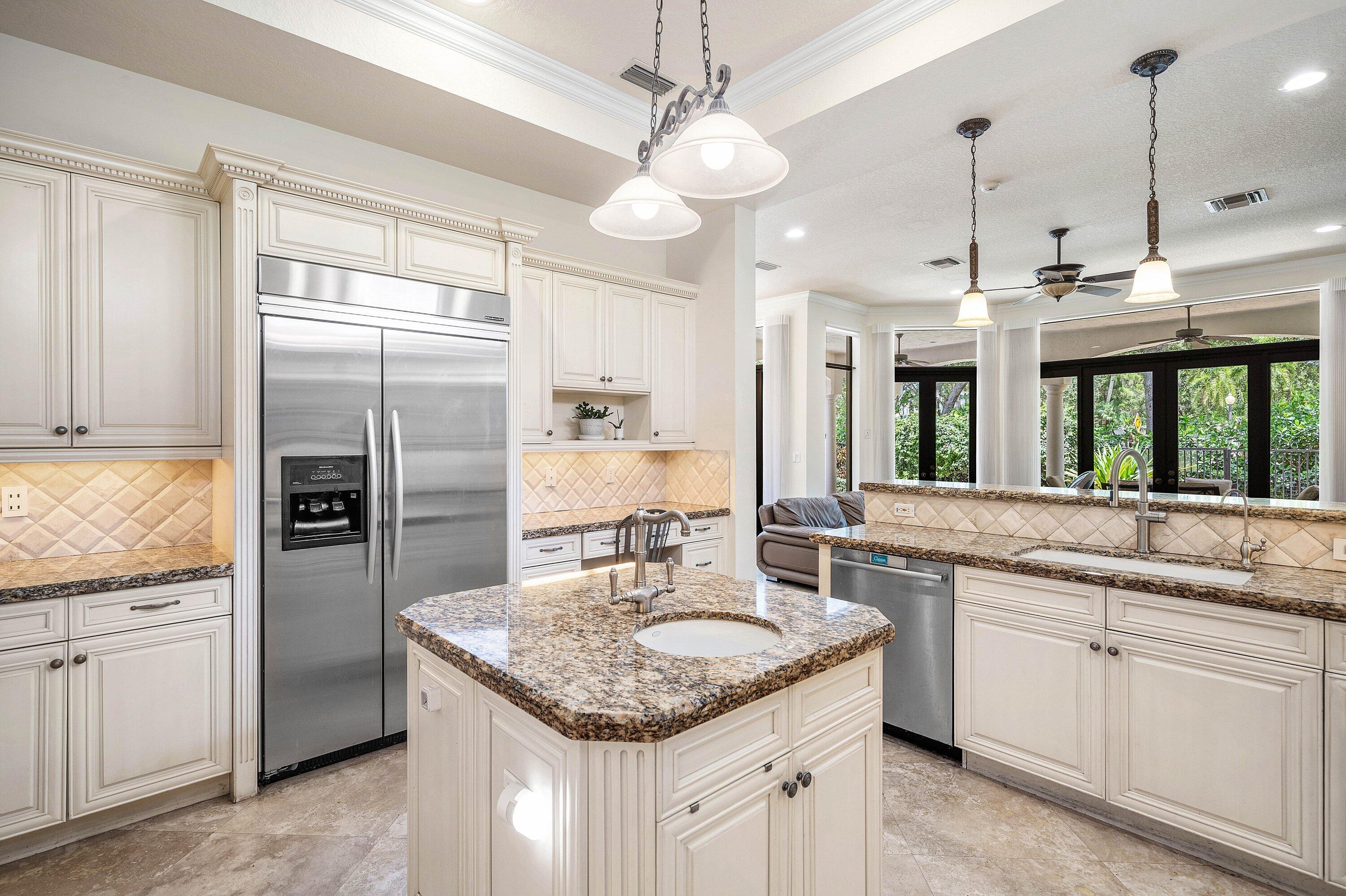 17738 Lake Azure Way Boca Raton, FL 33496 - Photo 11 of 51 Kitchen-Island-and-Refrigerator