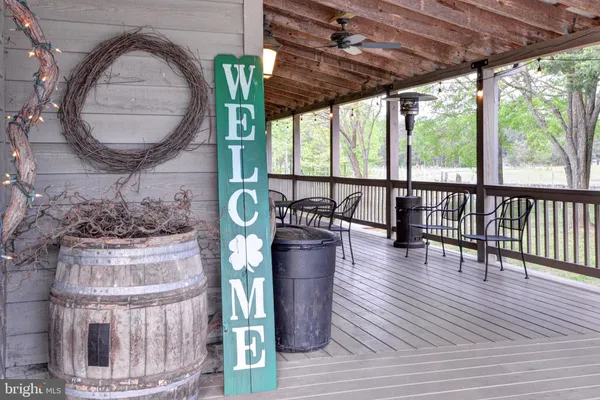 a view of outdoor space with porch and sitting area
