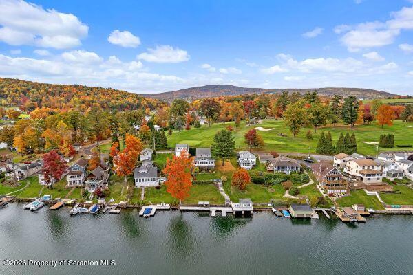338 Point Road Factoryville, PA 18419 - Photo 20 of 55 an aerial view of a houses with a lake view