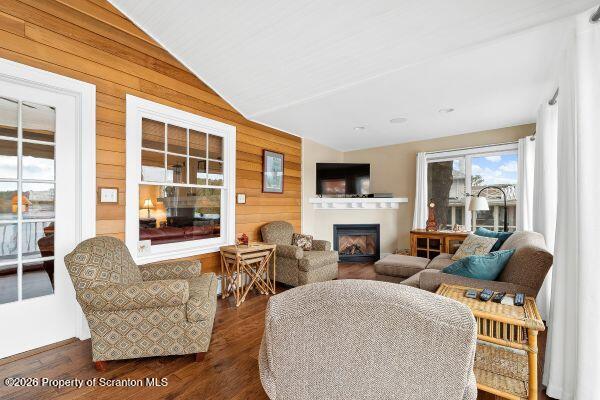 338 Point Road Factoryville, PA 18419 - Photo 29 of 55 a living room with fireplace furniture and a large window