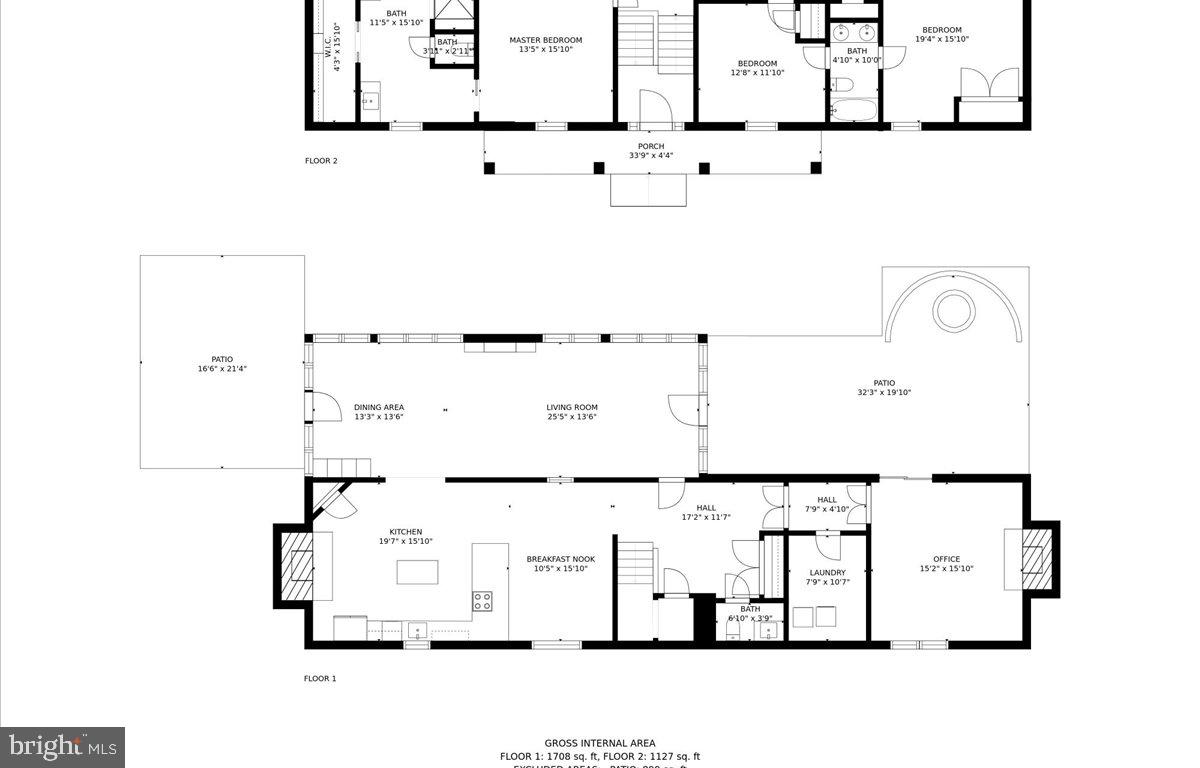 23280 Dover Road Middleburg, VA 20117 - Photo 64 of 64 Both level layouts with estimated measurements.