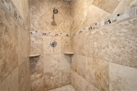 a bathroom with a shower