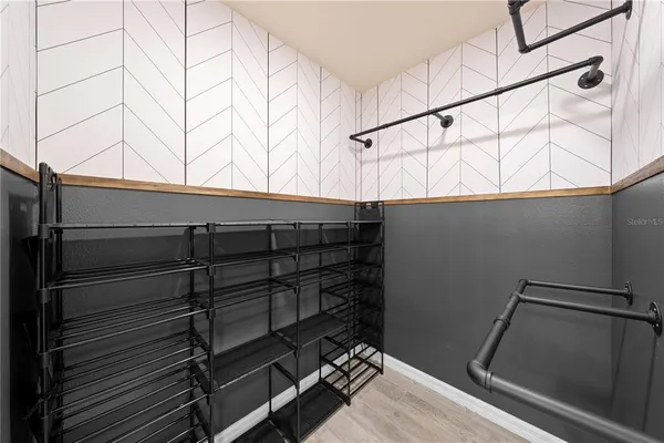 a close view of closet