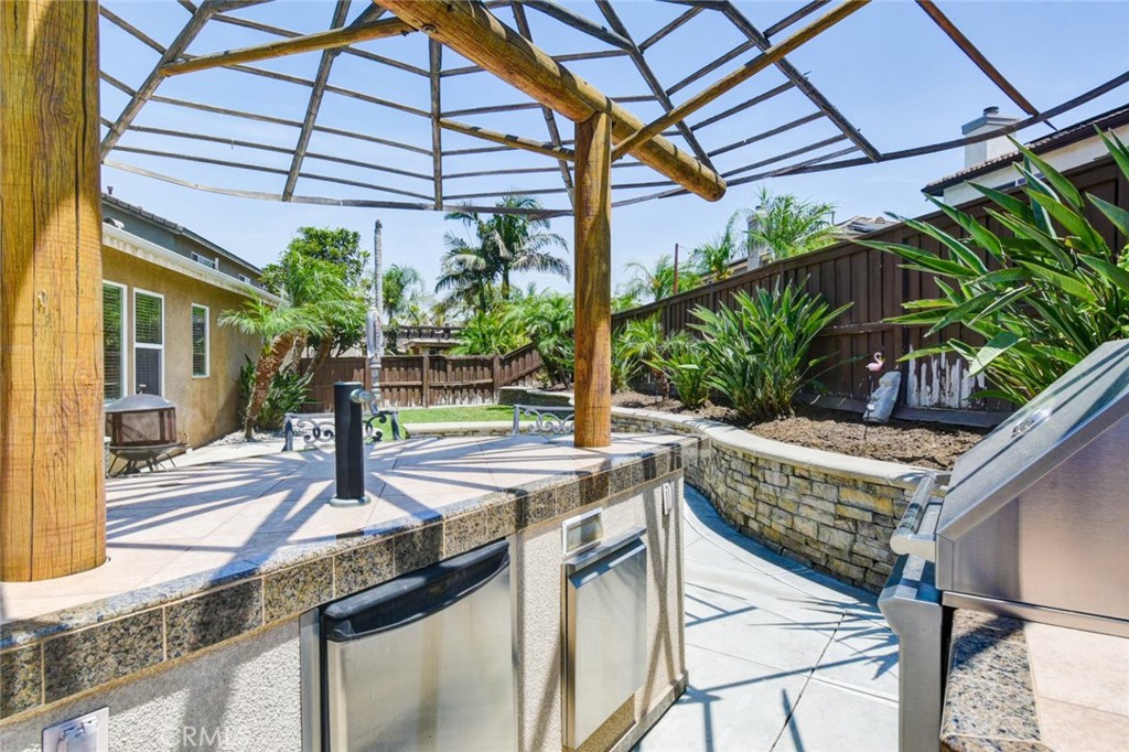 6174 Risingstar Drive Eastvale, CA 92880 - Photo 47 of 57 a view of a patio with table and chairs and potted plants
