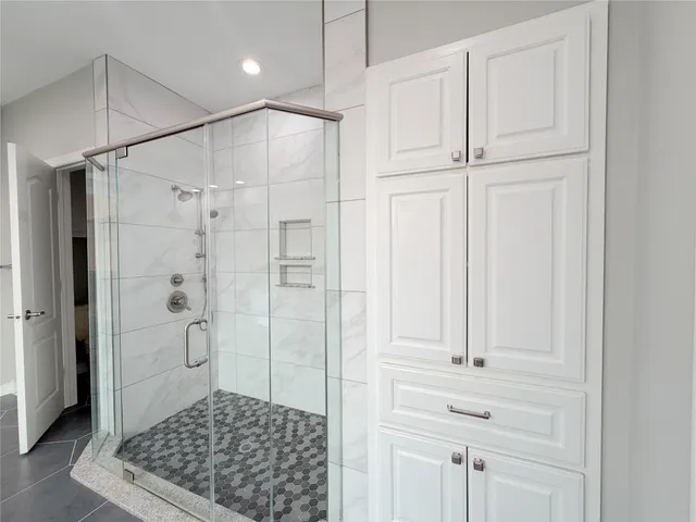 a bathroom with a shower