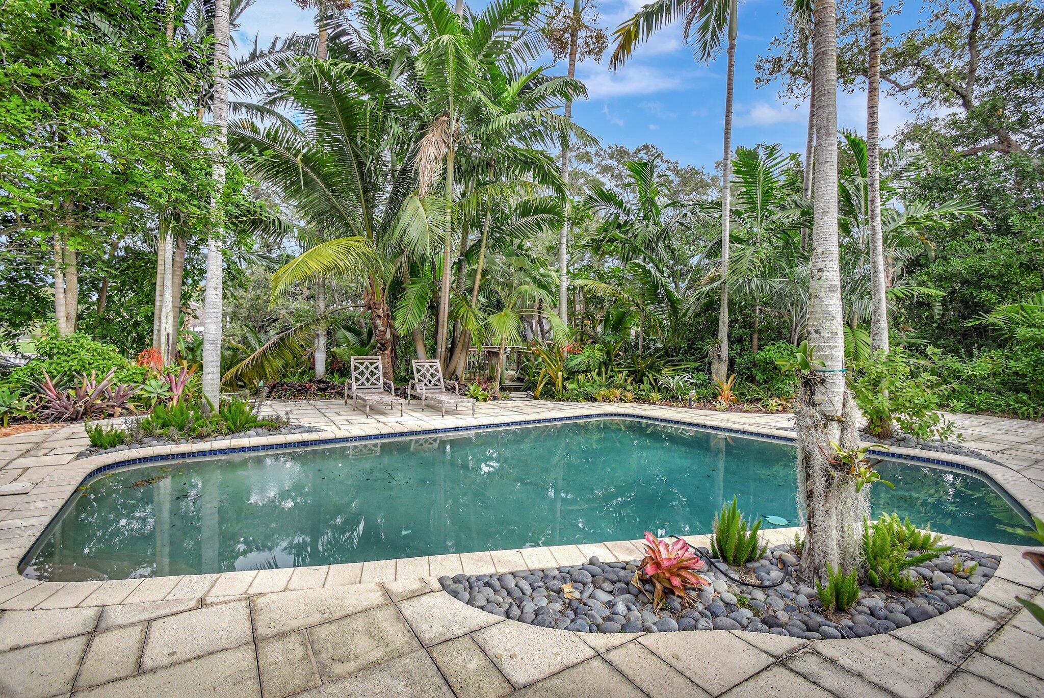 1099 Southwest 2nd Street Boca Raton, FL 33486 - Photo 36 of 47 Pool & Tropical Yard