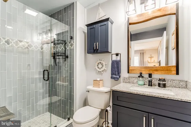 a bathroom with a shower