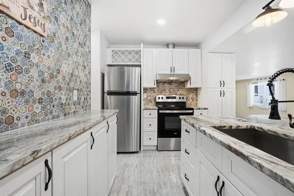 a view of a snow on the side of the road