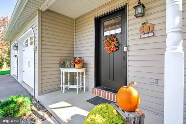 a outdoor space of blue painted house