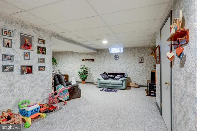 a children room with furniture