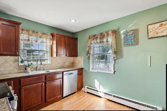 a room with a large window