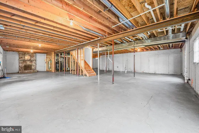 a view of an empty room with a balcony