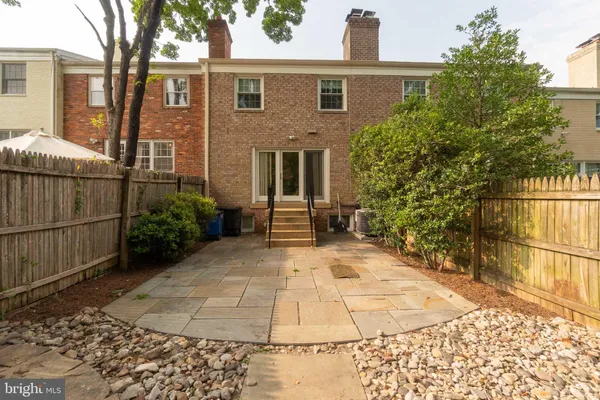a view of a backyard with plants and large trees