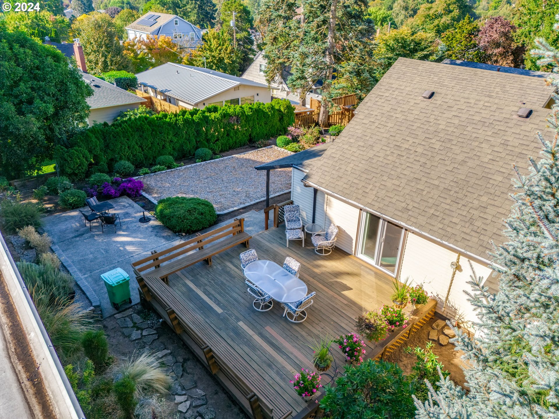 4144 Southeast Ogden Street Portland, OR 97202 - Photo 24 of 27 an aerial view of house with backyard space and garden
